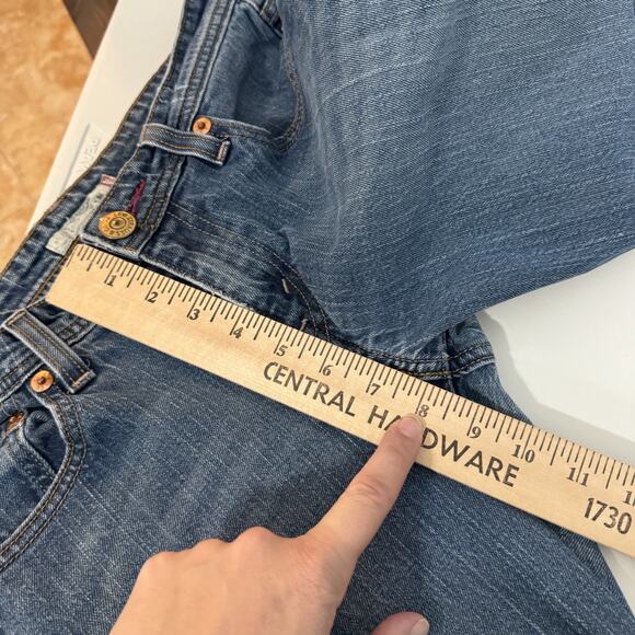 Levi's 518 Superlow Bootcut Jeans Sz 9M Blue VTG Y2K Grunge Low Rise Stretch - Picture 8 of 12